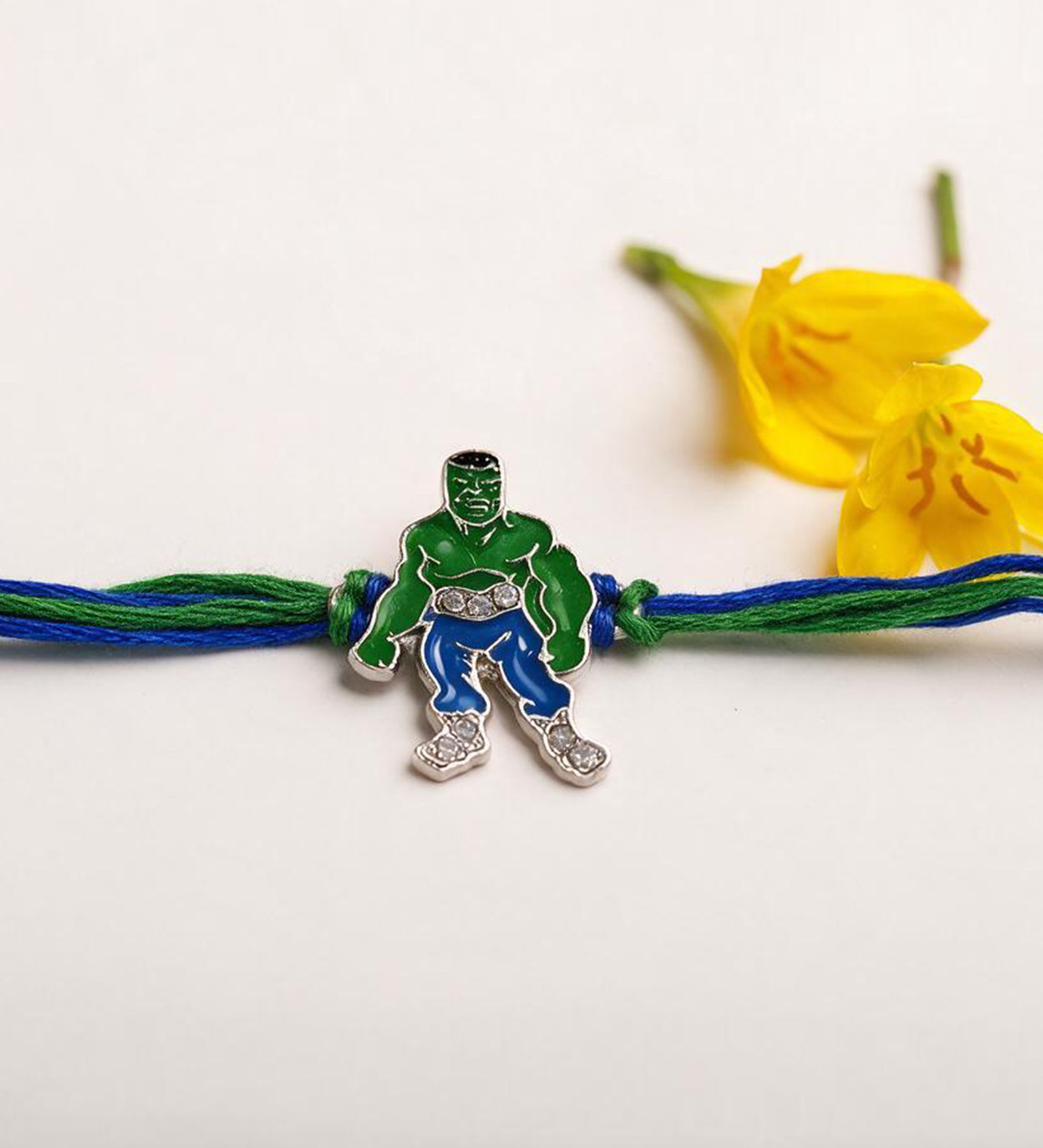 Premium Kids Hulk Handmade Rakhi with Non-Bleeding Anchor Threads