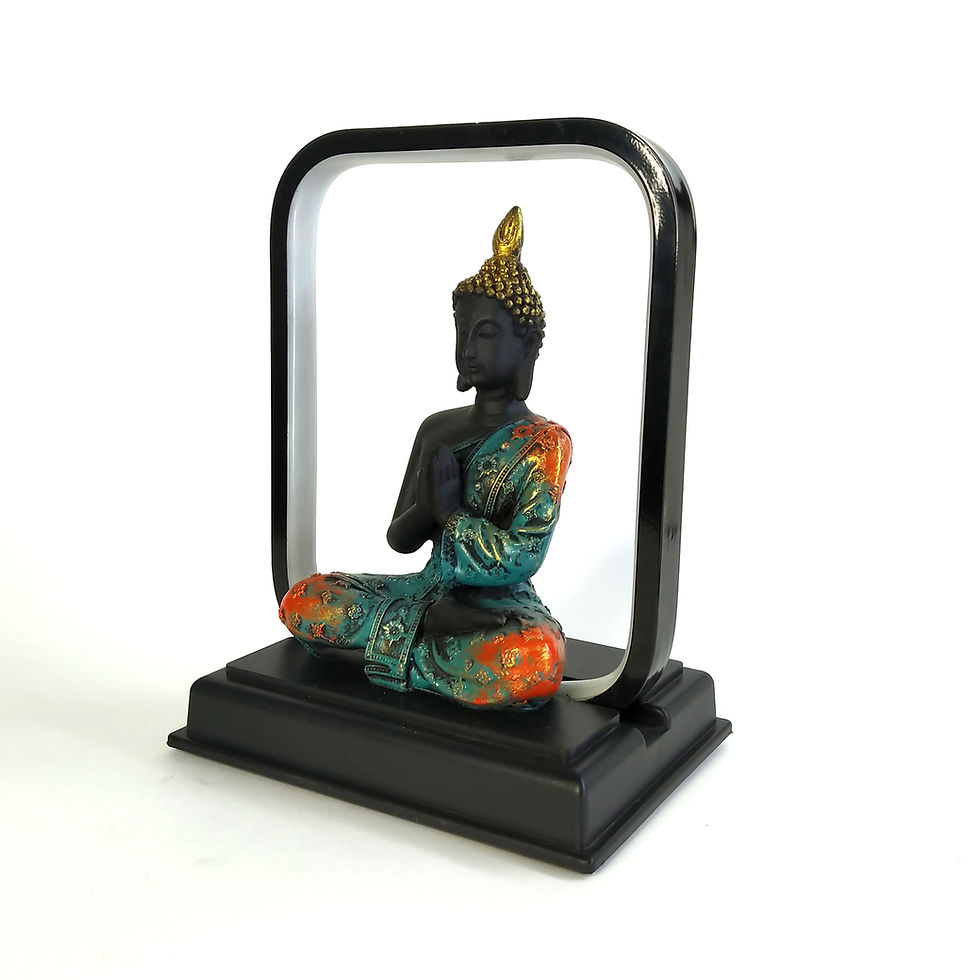 Thumbnail: WENS Multicolor 10.5 Inch Palm Buddha Statue Led Lamp Decorative Set