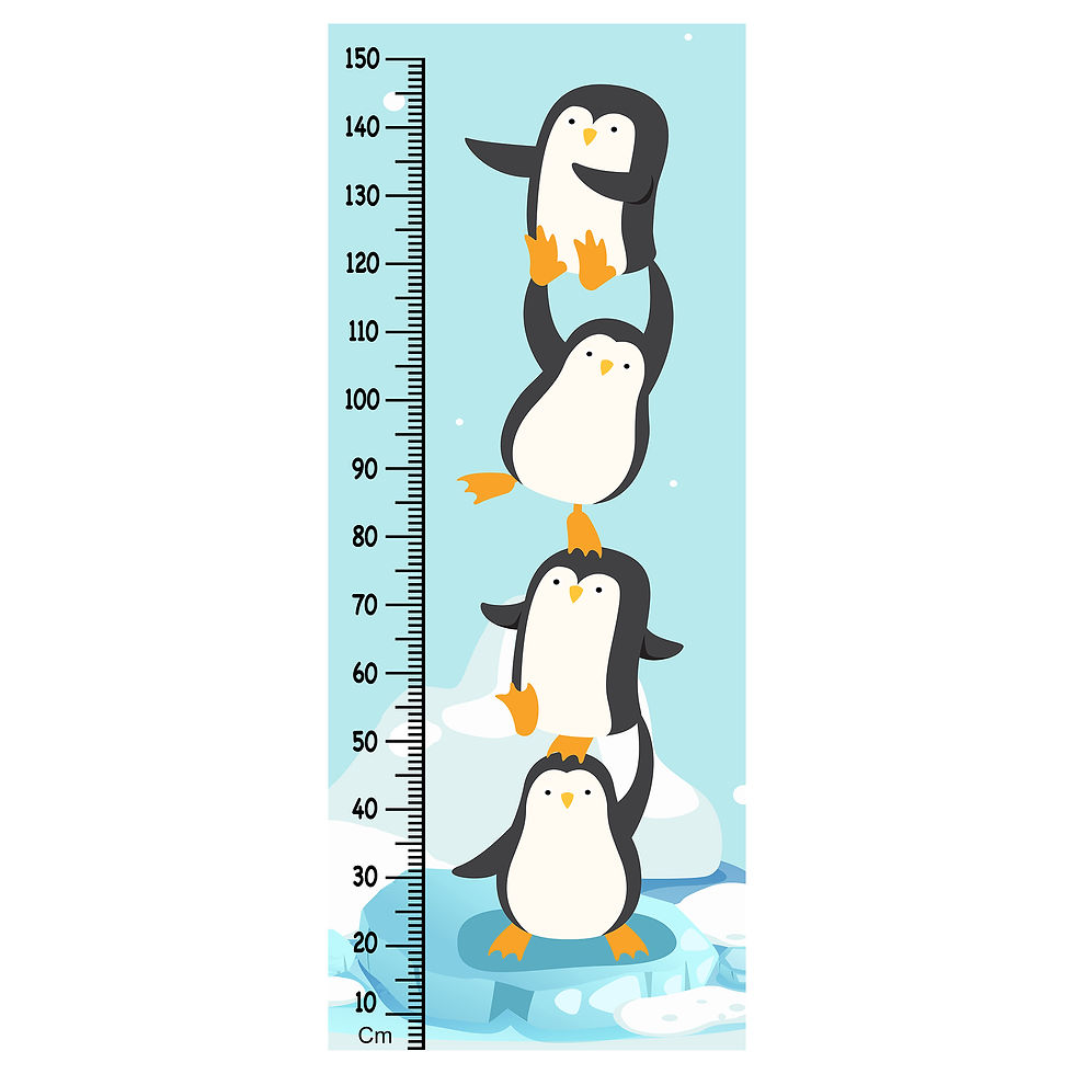 Thumbnail: WENS Funny Penguin Height Measurement Removable Wall Sticker