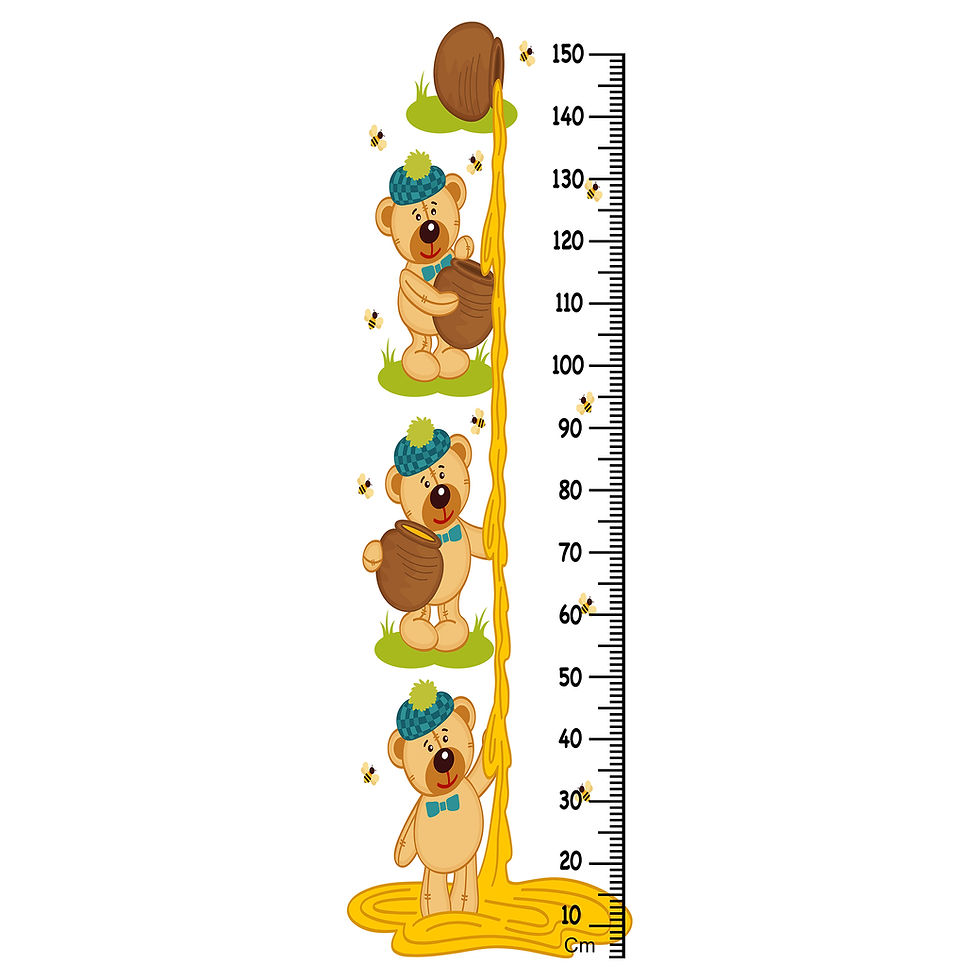 Thumbnail: WENS Eddy Teddy Fun Height Chart Wall Decal/Growth Chart-Vinyl