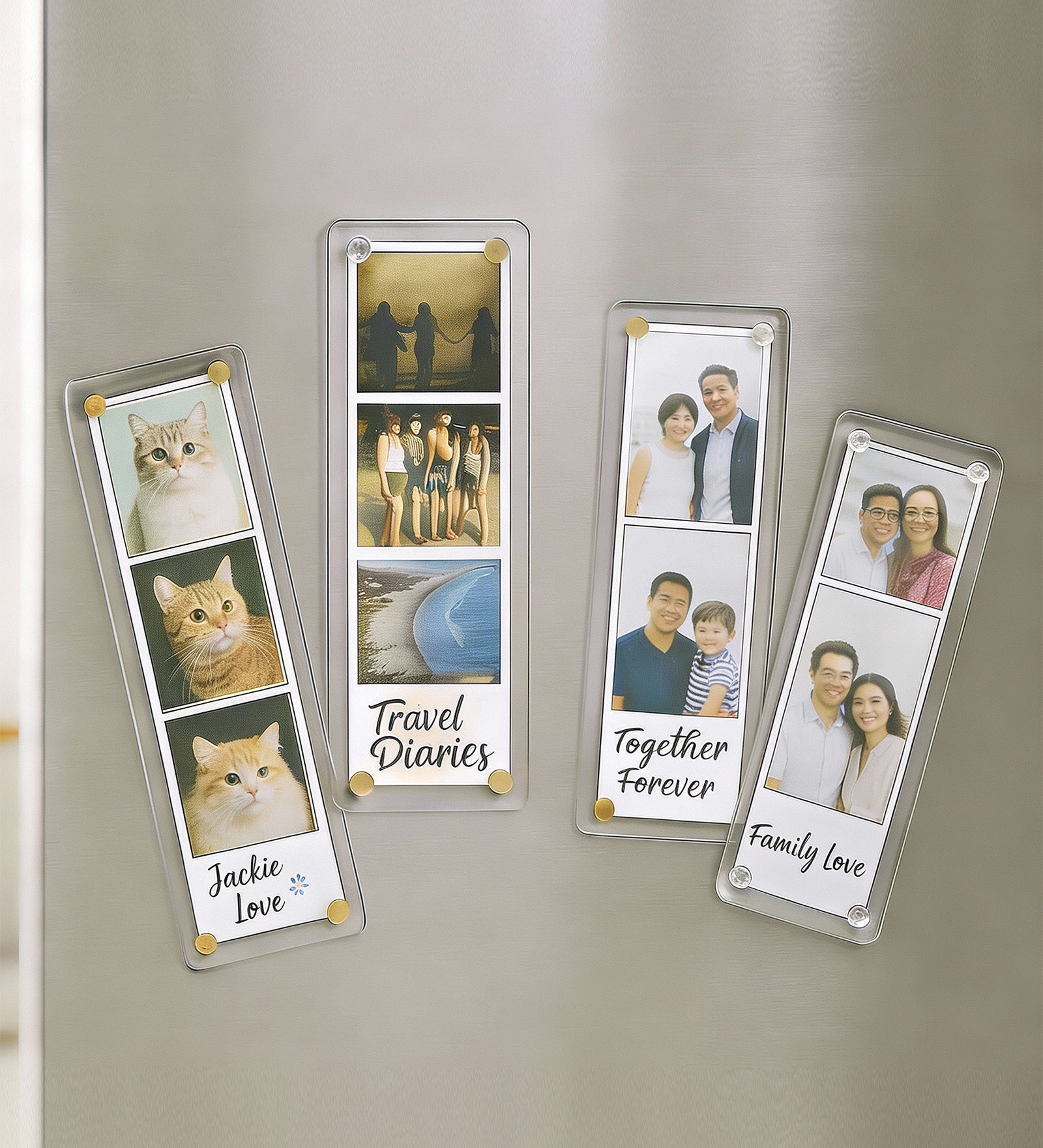 Acrylic Fridge Magnetic Frame,Double Sided Refrigerator Magnet Picture Frame