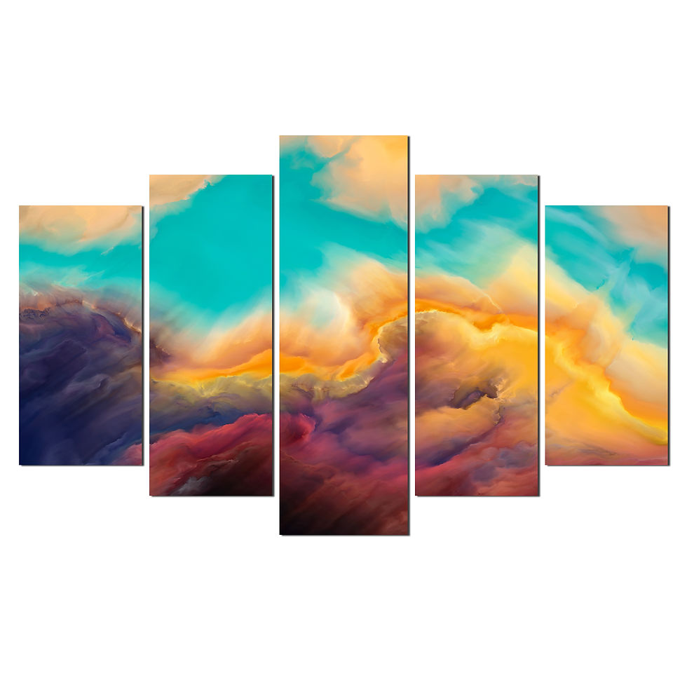Thumbnail: WENS "Admiring Abstarct Art" Laminated 5 Panels Wall Art (24x40 Inch)