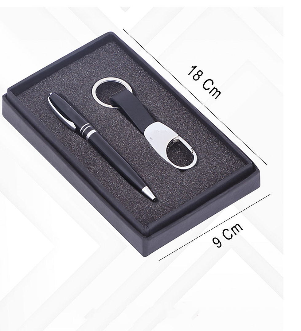 Thumbnail: 2 in 1 Black Keychain and  Pen Combo Gift Set