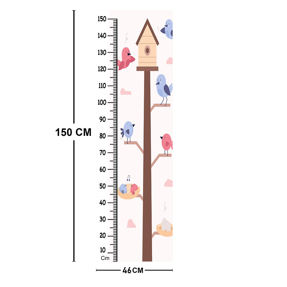 Thumbnail: WENS Bird House Height Chart Wall Decal/Growth Chart-Vinyl