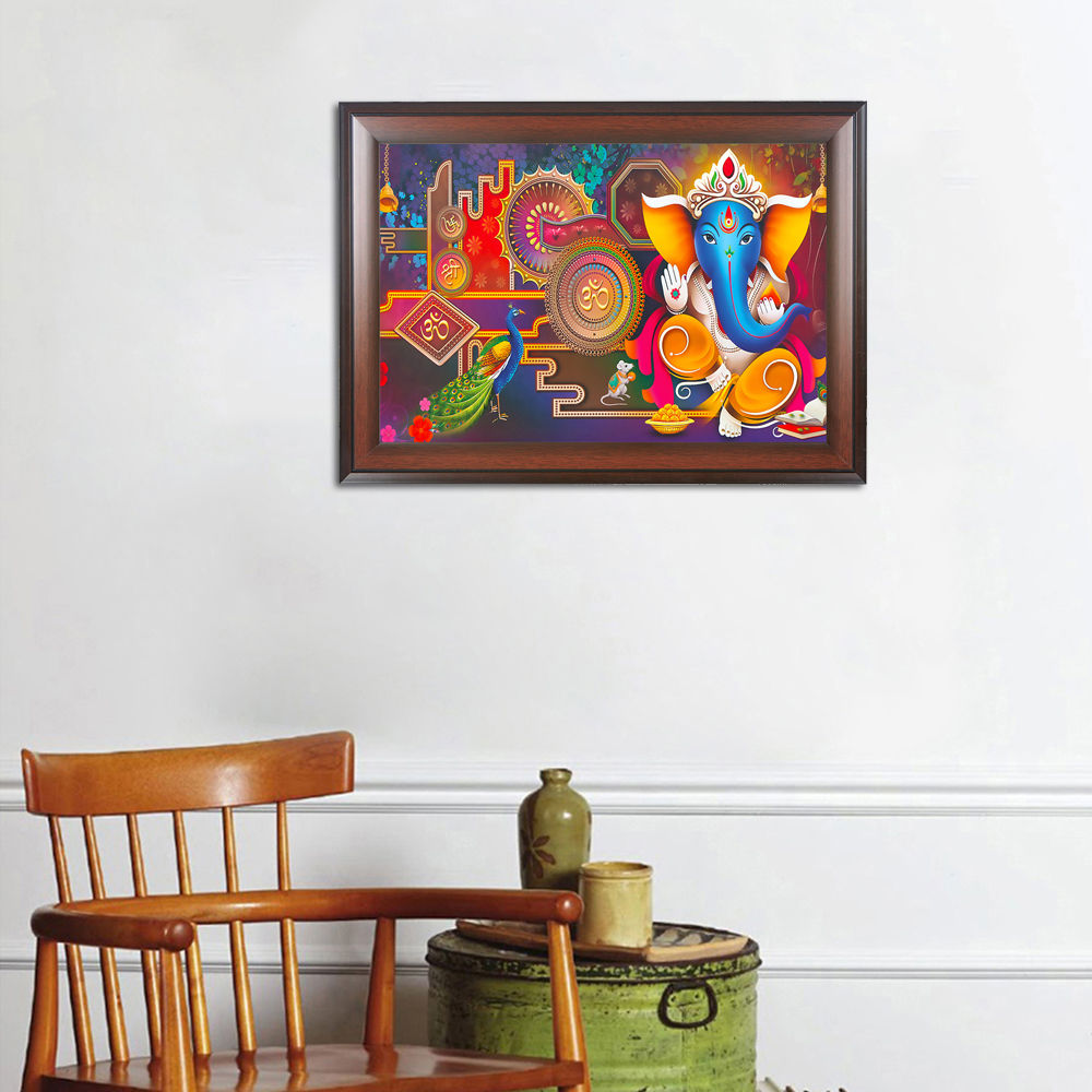 WENS Lord Ganesh Wall Painting, Multicolour