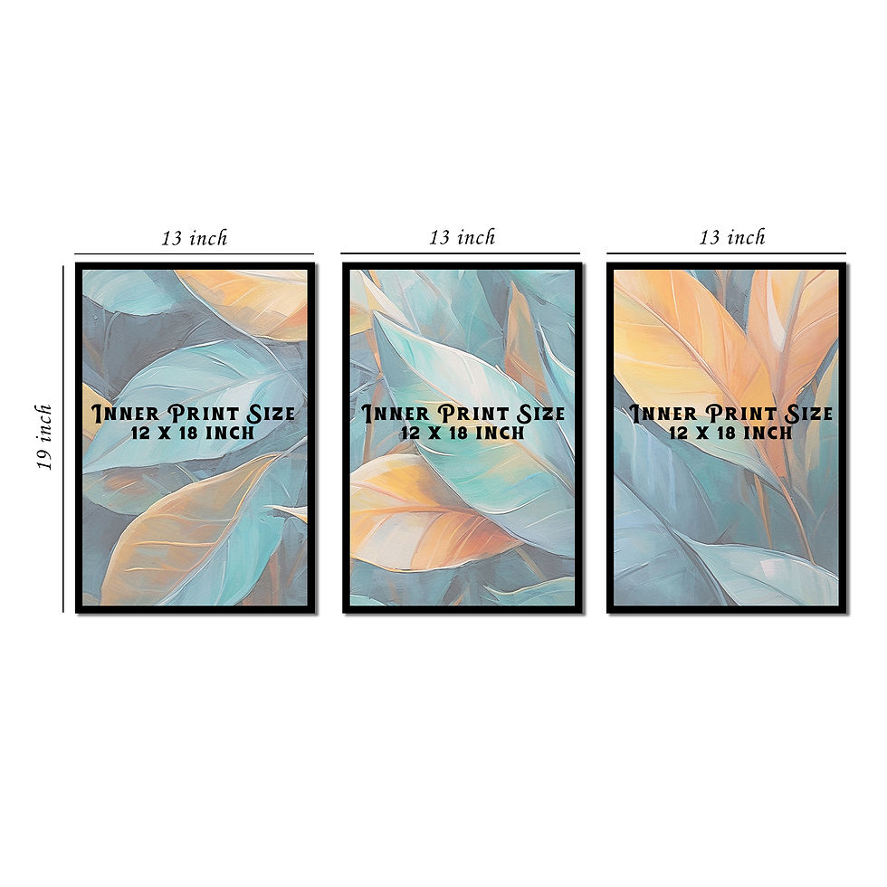 Thumbnail: WENS Abstract Black Golden Framed Canvas Set of 3 Painting for Home Decor