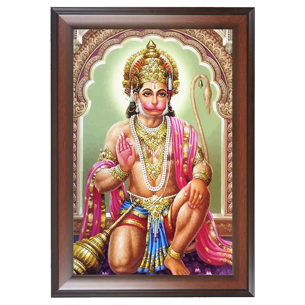 Thumbnail: WENS Vayu Putra Hanuman Wall Art Painting, Multicolor