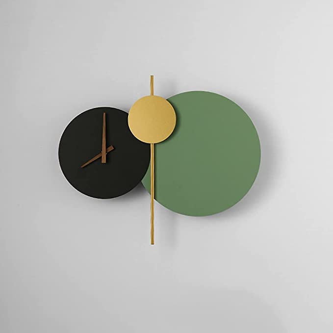 Thumbnail: Black & Green Modern Metal Wall Clock