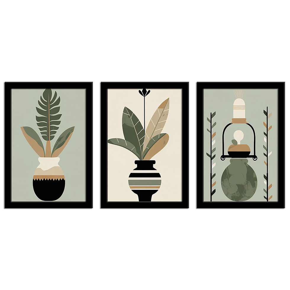 Thumbnail: WENS  Modern Minimalist Art Painting Floral  Wall Art Set of 3  Framed Painting