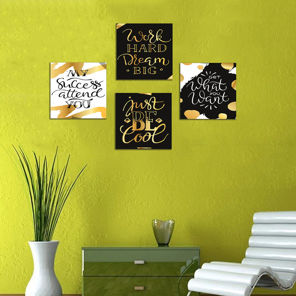 Thumbnail: Wens Quotes Laminated Wall Panels Set of 4