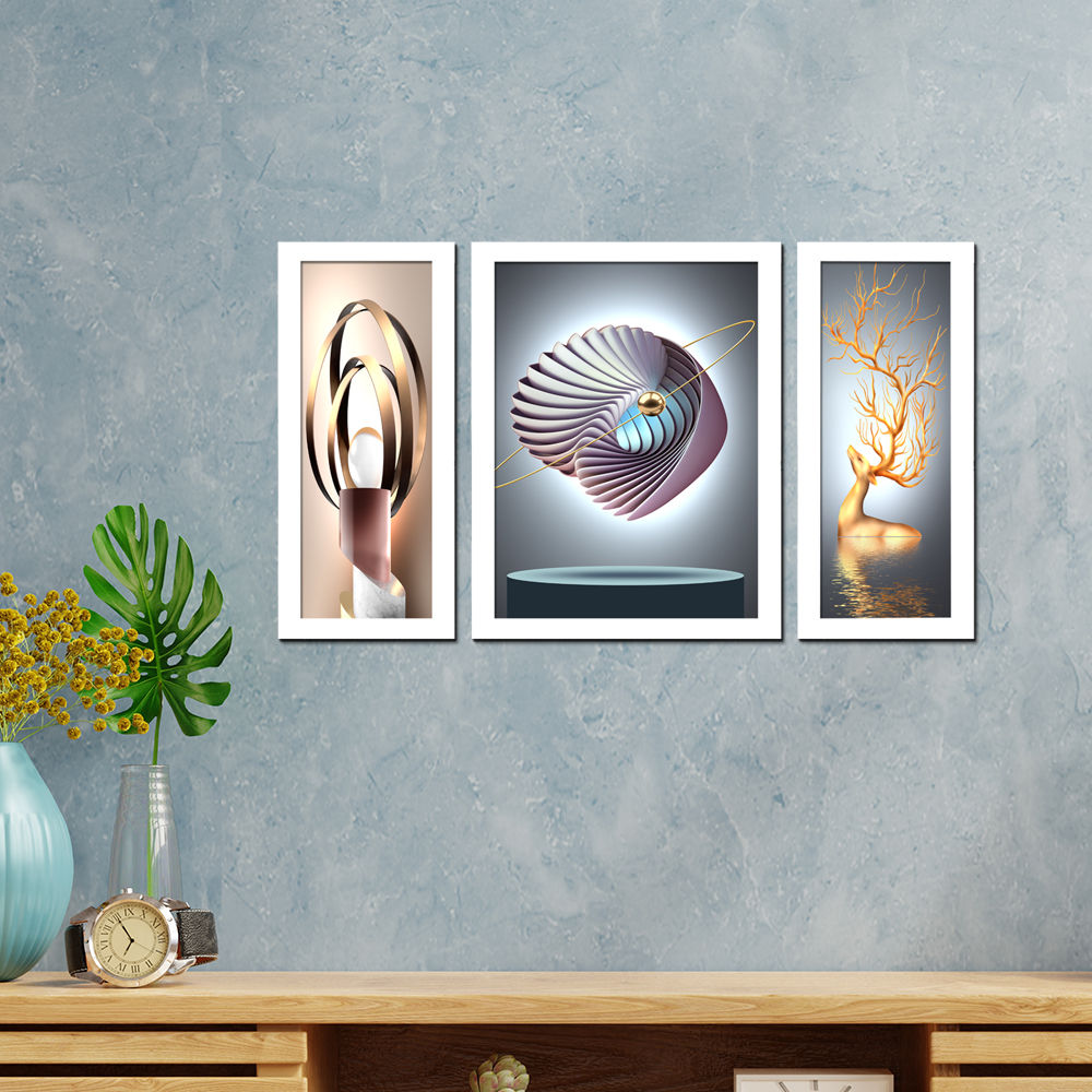Wens Set Of 3 Abstarct Wall Art Painting