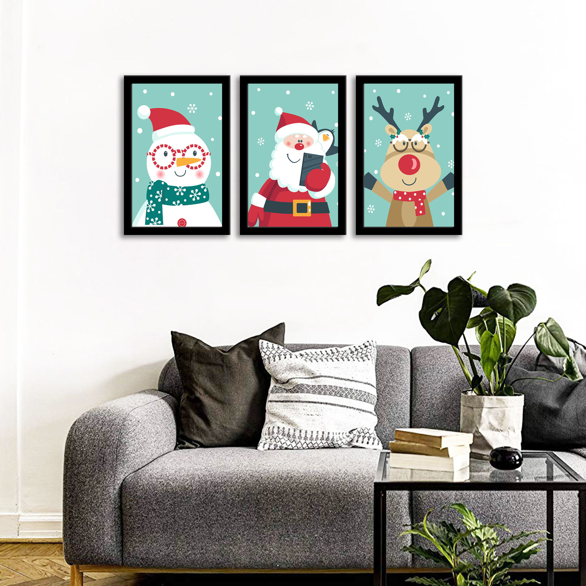 WENS Framed "Christmas celebrationt" Set of 3