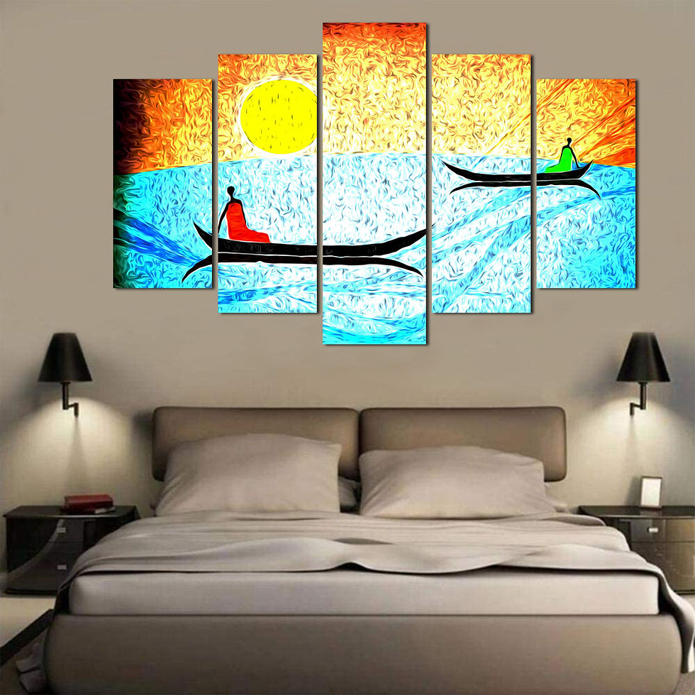 WENS "Fusion Modern Art" Laminated 5 Panels Wall Art (24x40 Inch)