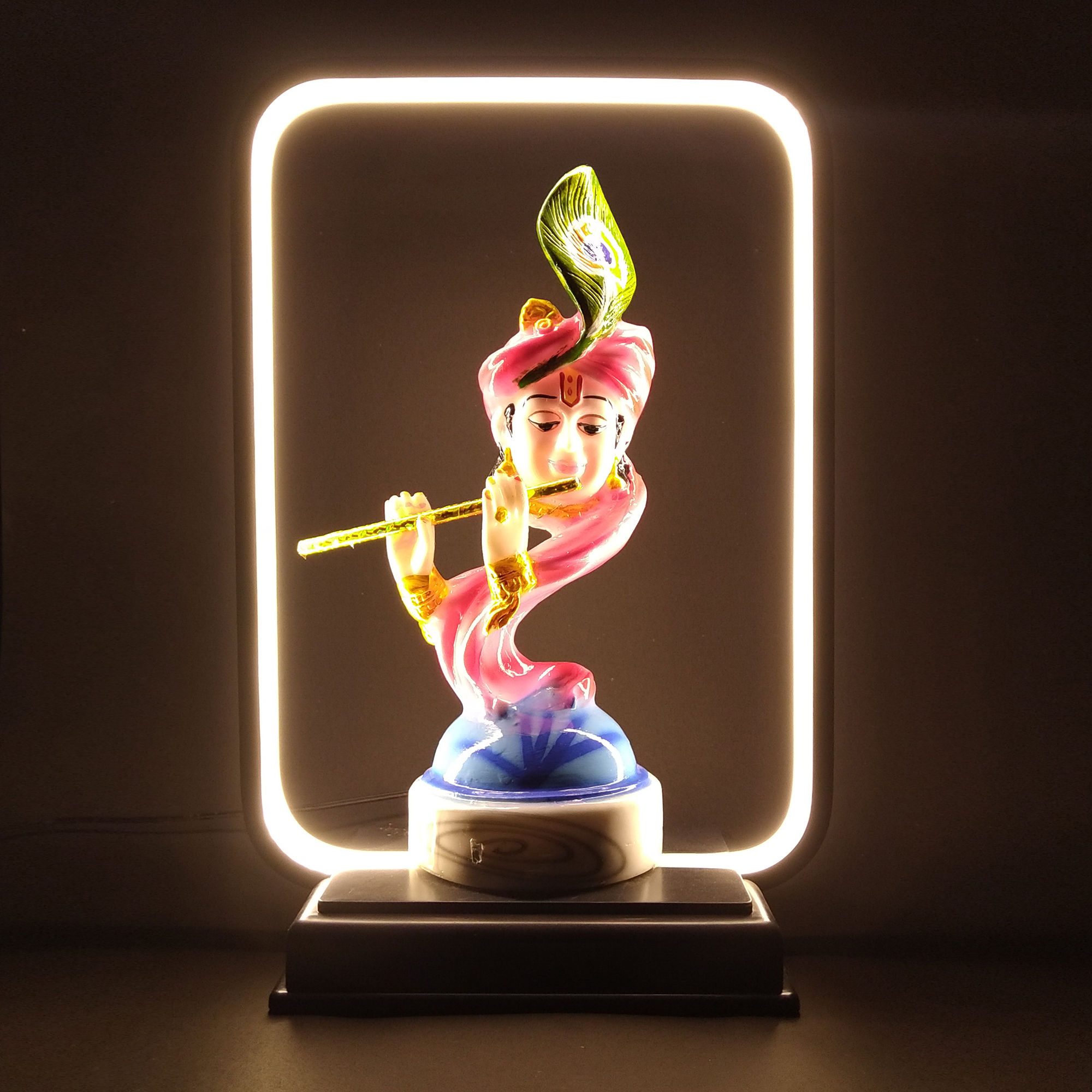 WENS Multicolor 15 Inch  Gautama Buddha Statue Decorative Set with LED light