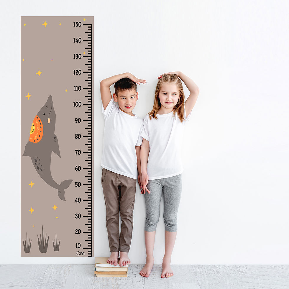 WENS Cute Dolphin Height Chart Wall Decal/Growth Chart-Vinyl