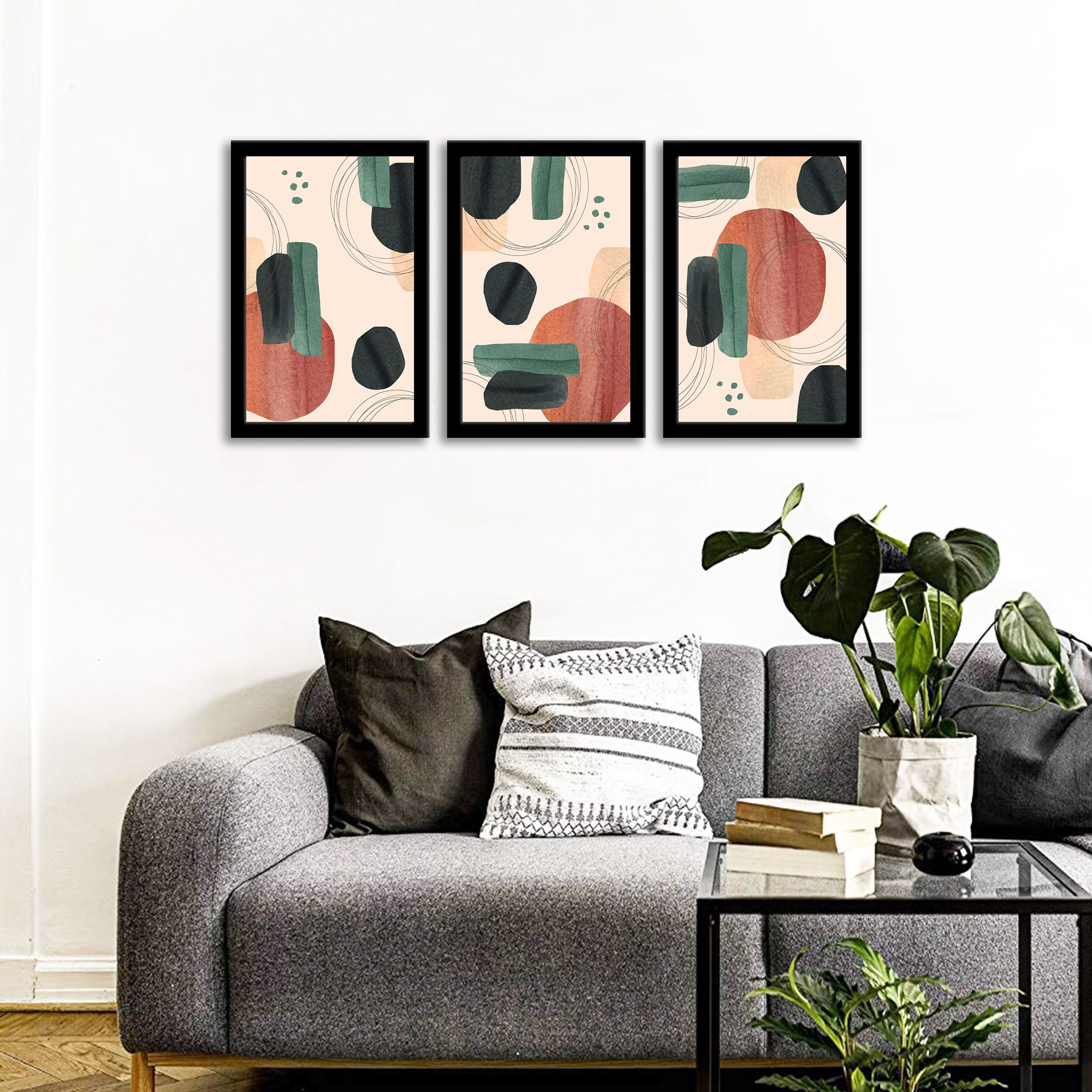 WENS Framed " Trendy Modern Art Painting"  Set of 3