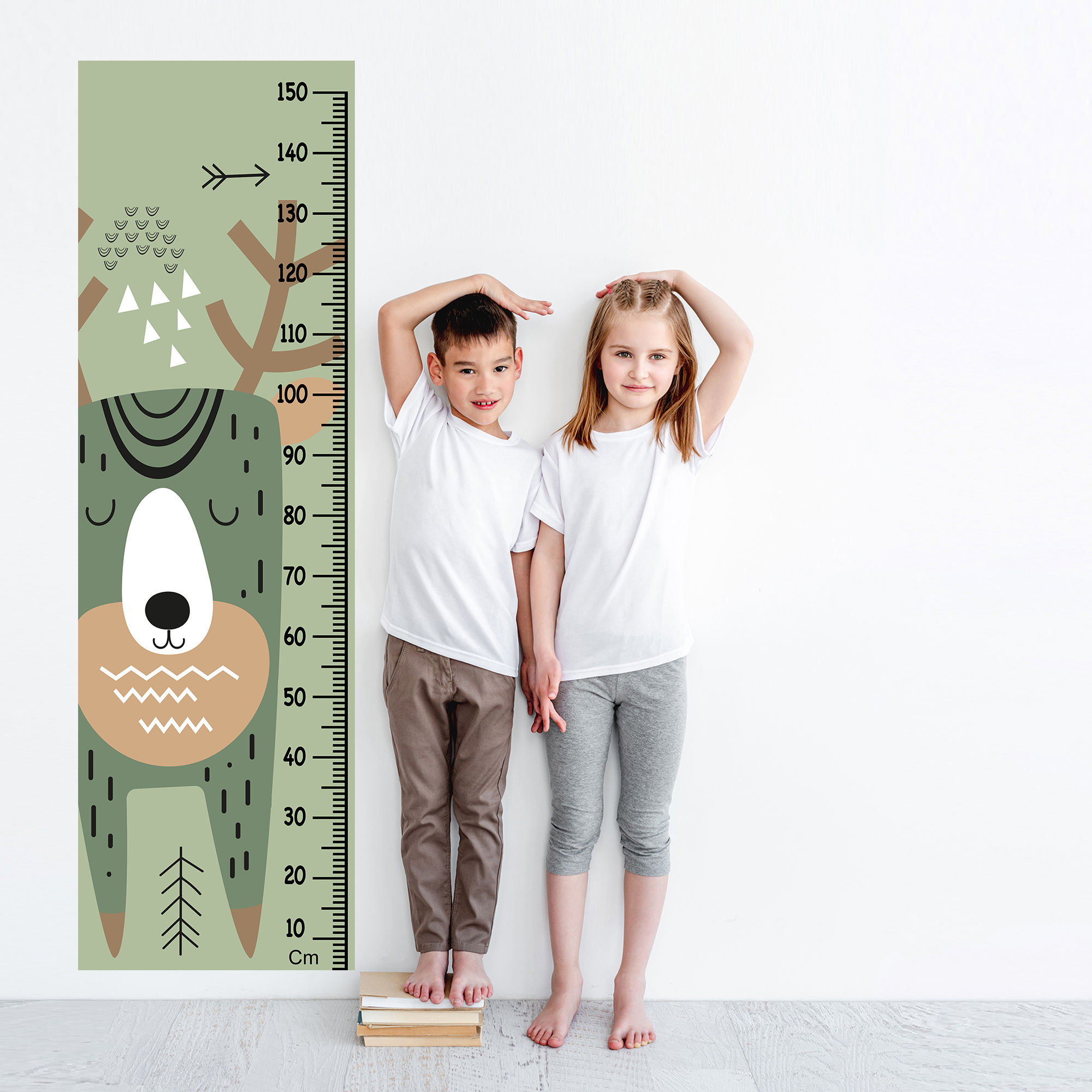 WENS Nursery Cartoon Height Chart Wall Decal/Growth Chart-Vinyl