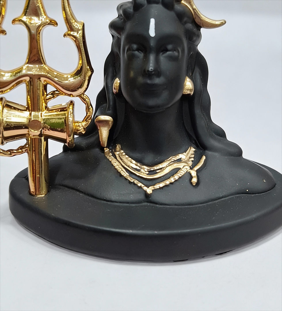 Thumbnail: Handcrafted Black Adiyogi Statue with Trishul Idol for Home & Car Dashboard