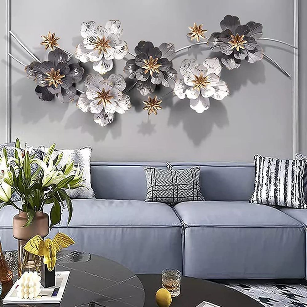 Thumbnail: Grey and White Metal Wall Art