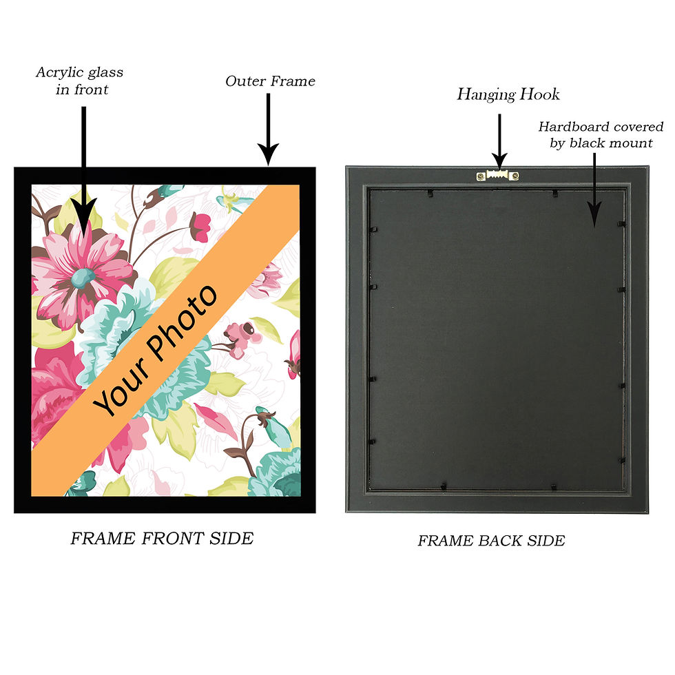 Thumbnail: WENS Synthetic Wood Decorative Wall Mounted Photo Frame With Acrylic Glass-Black