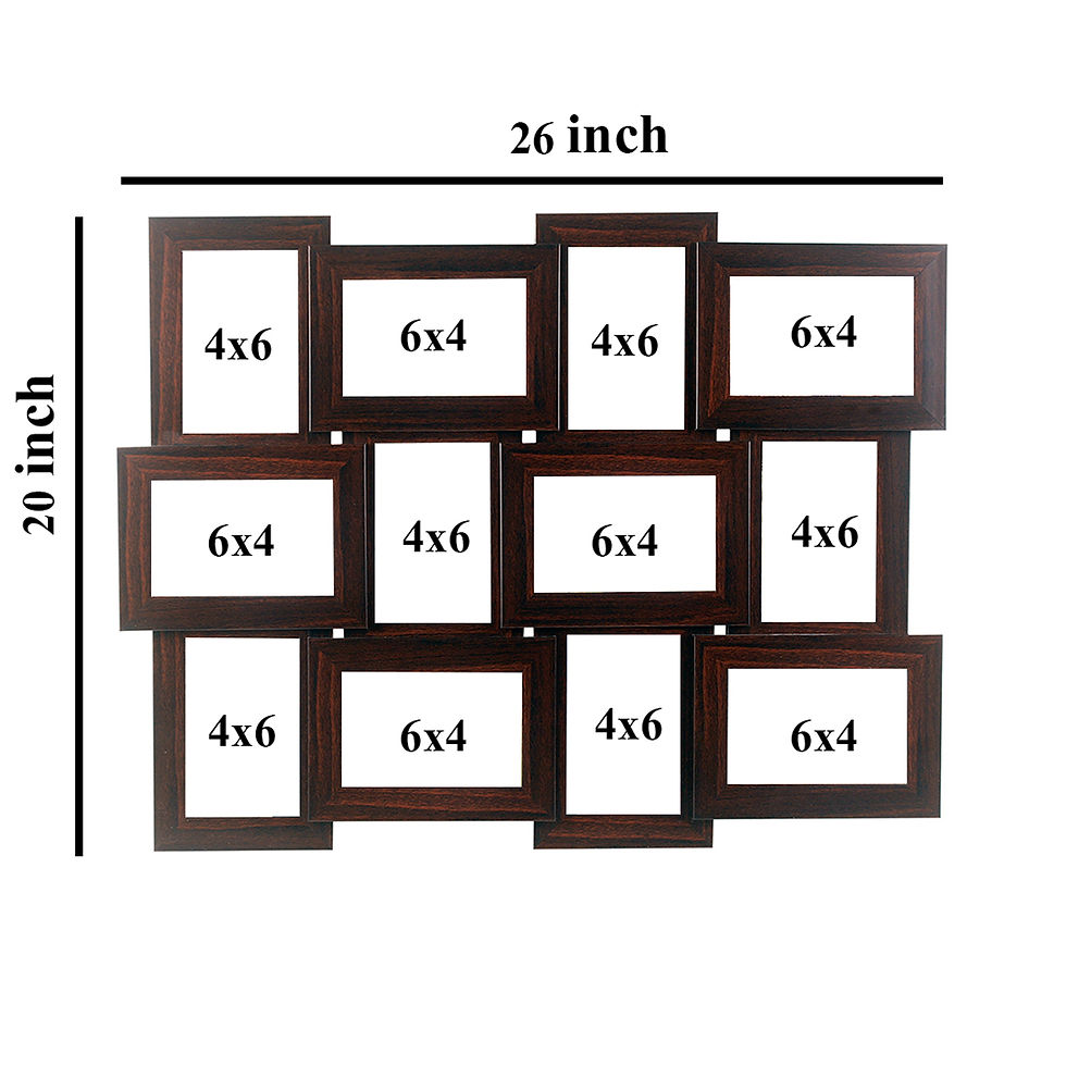 Thumbnail: WENS 12 Openings  Decorative Brown  Wall Hanging Collage Picture Photo Frame