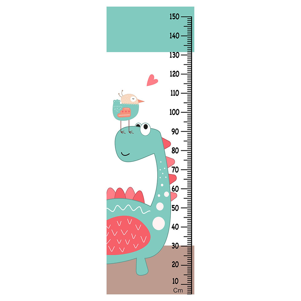 Thumbnail: WENS Dino Love Height Chart Wall Decal/Growth Chart-Vinyl