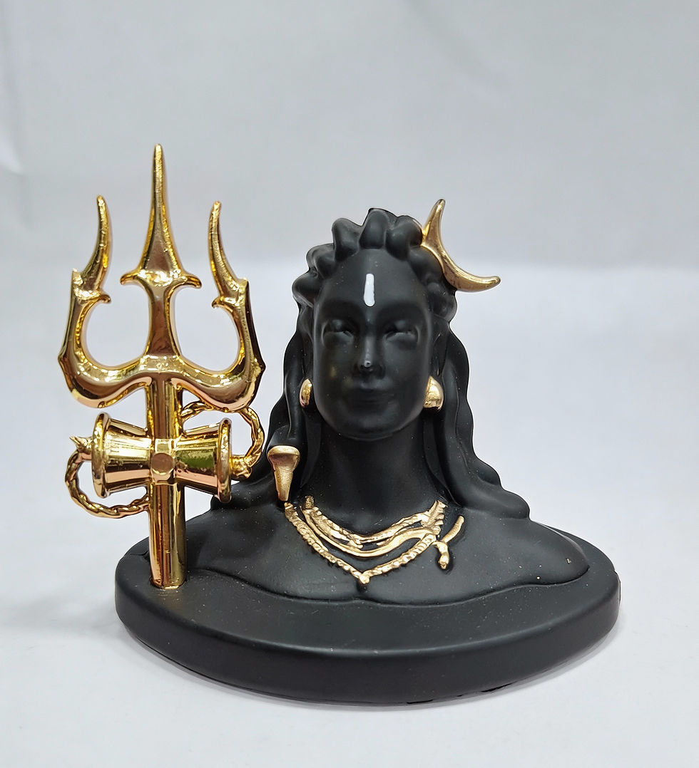 Thumbnail: Handcrafted Black Adiyogi Statue with Trishul Idol for Home & Car Dashboard