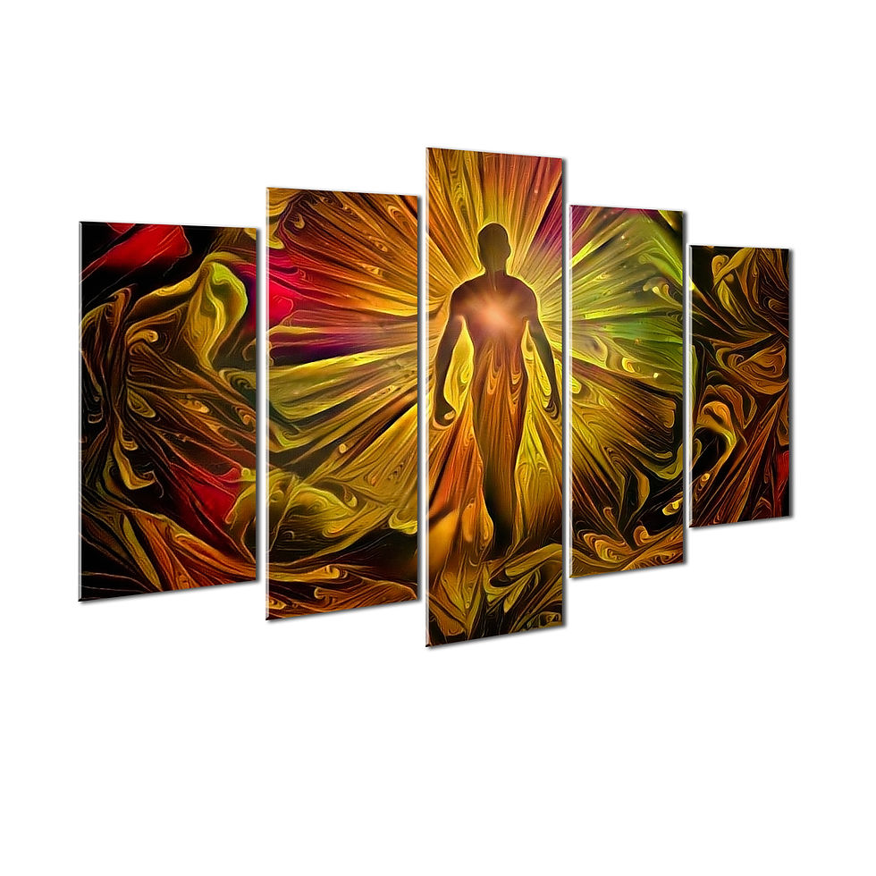 Thumbnail: WENS "Modern Art" Laminated 5 Panels Wall Art (24x40 Inch)