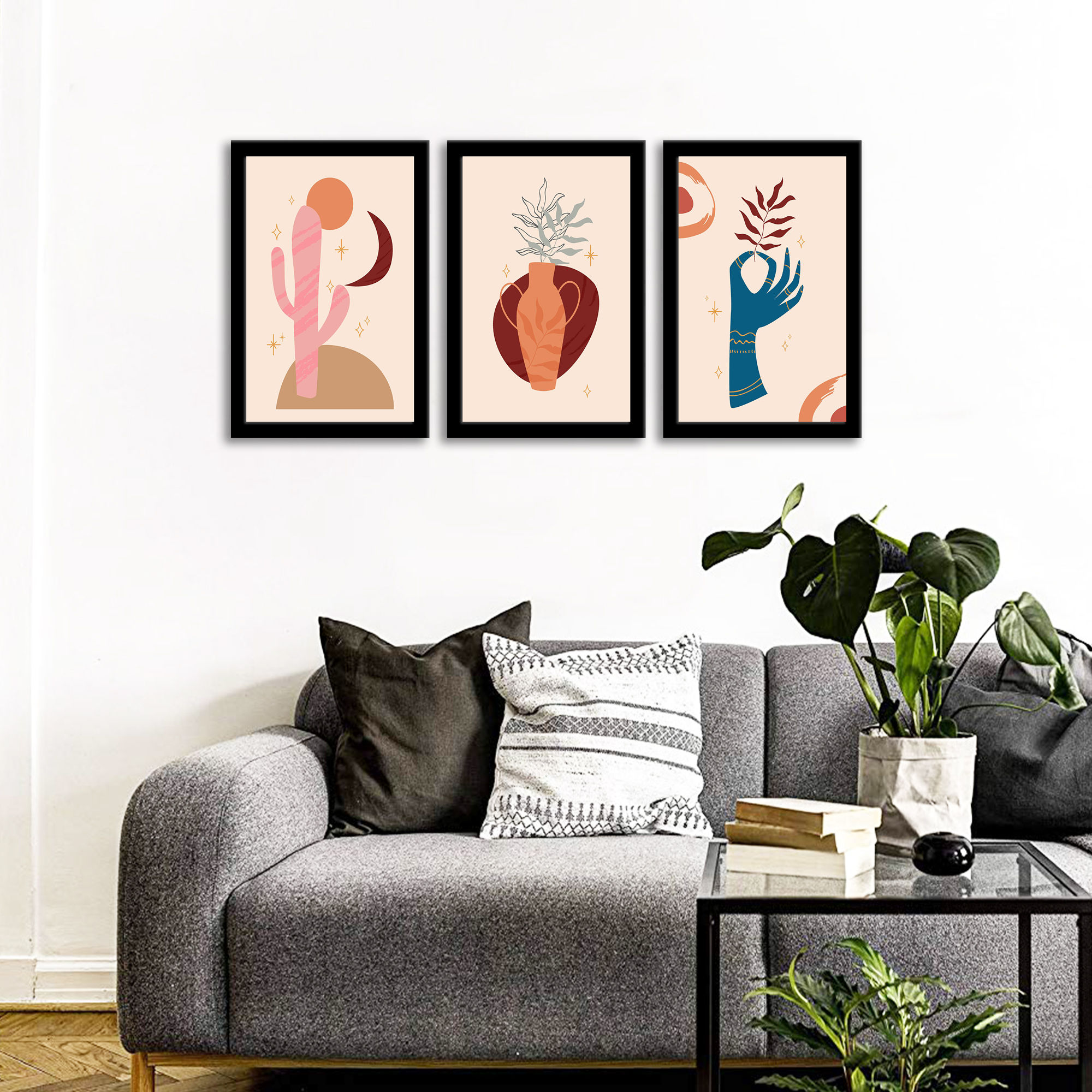 WENS Framed "Infinite Colorful Abstarct Art" Set of 3
