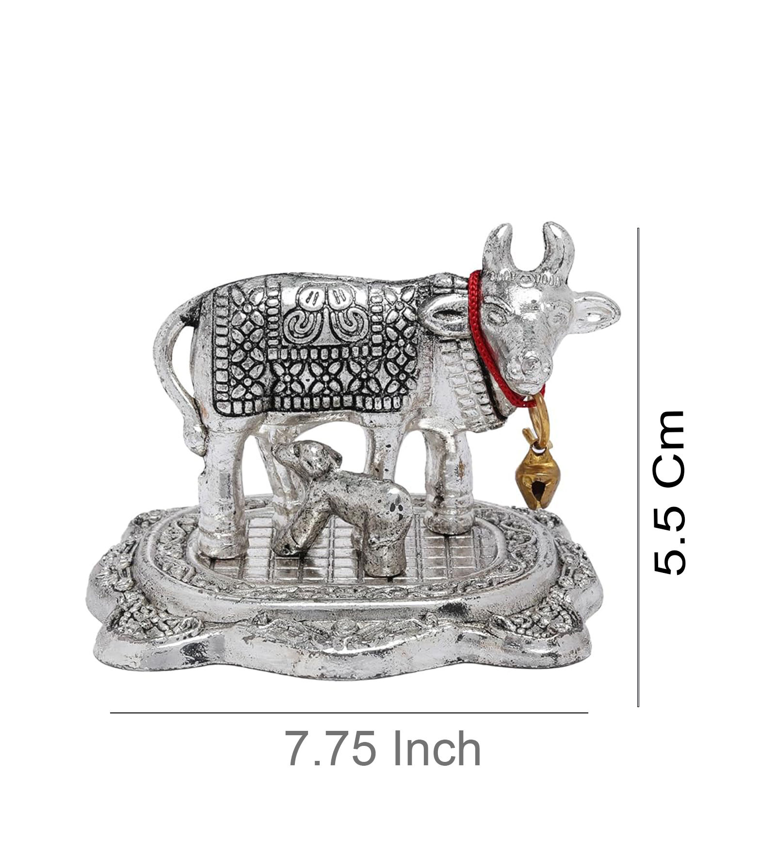 Kamdhenu Cow with Calf Vastu Idol | Komatha Cow with Calf Statue for Pooja