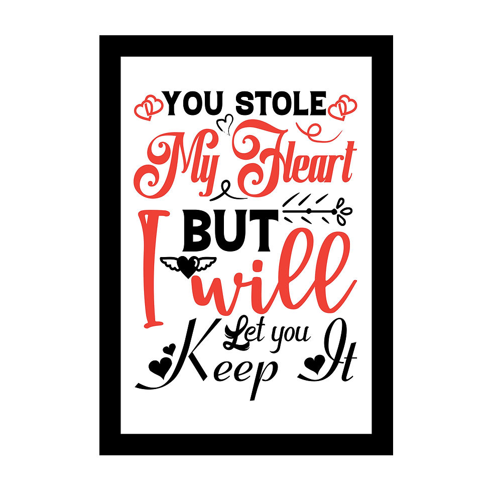Thumbnail: Wens Laminated Valentine Quotes with Frame