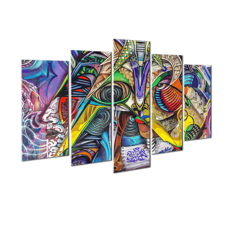 Thumbnail: WENS Velvet Modern Art 5 Panels Wall Art (24x40 Inch)