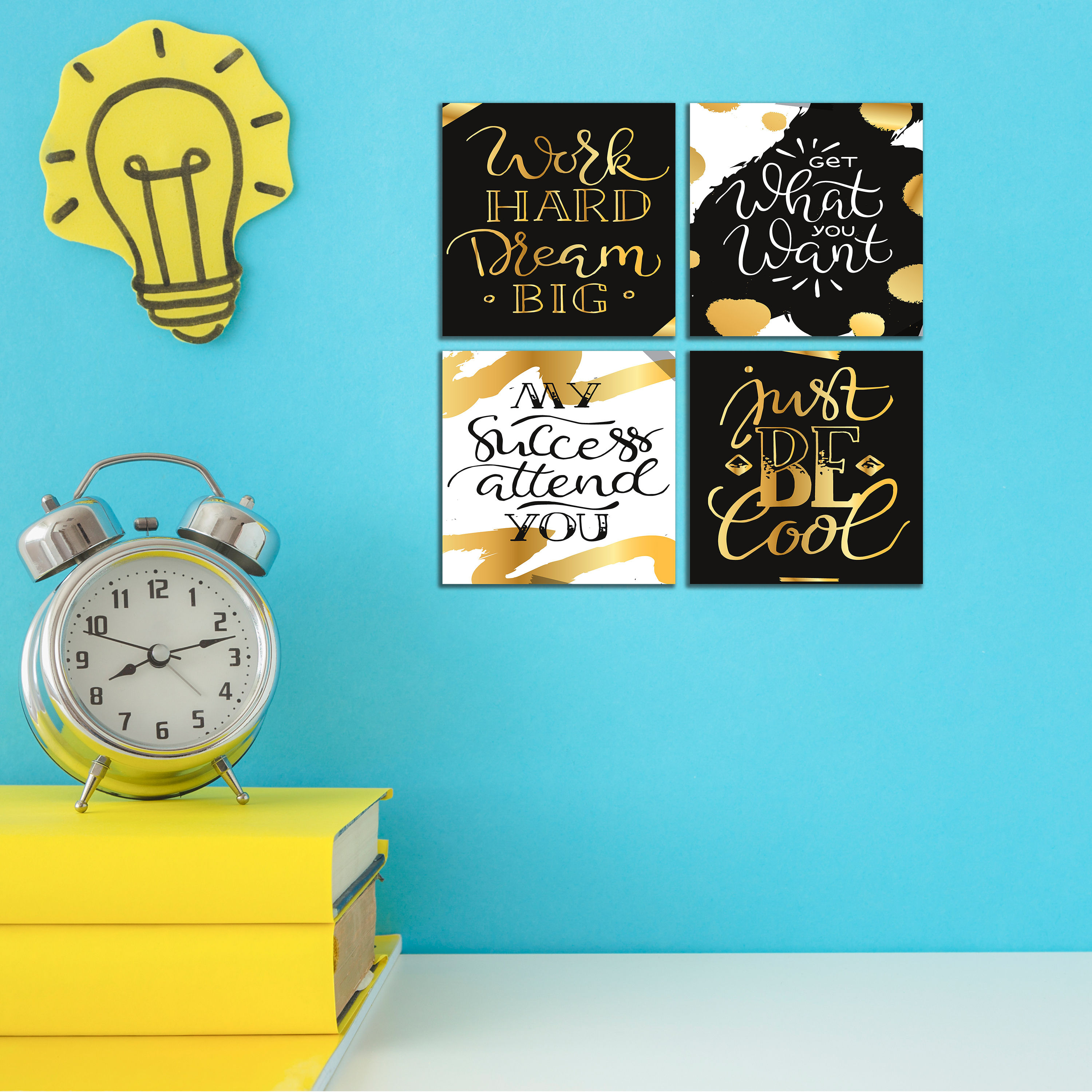 Wens Quotes Laminated Wall Panels Set of 4