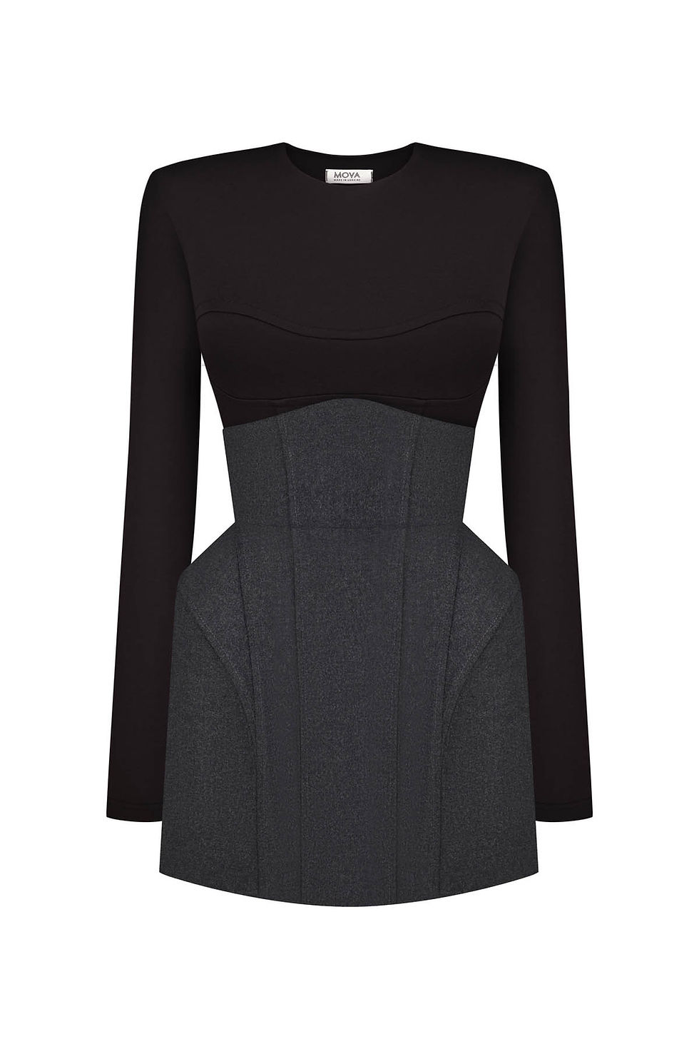 Сірий сарафан-корсет на підкладці