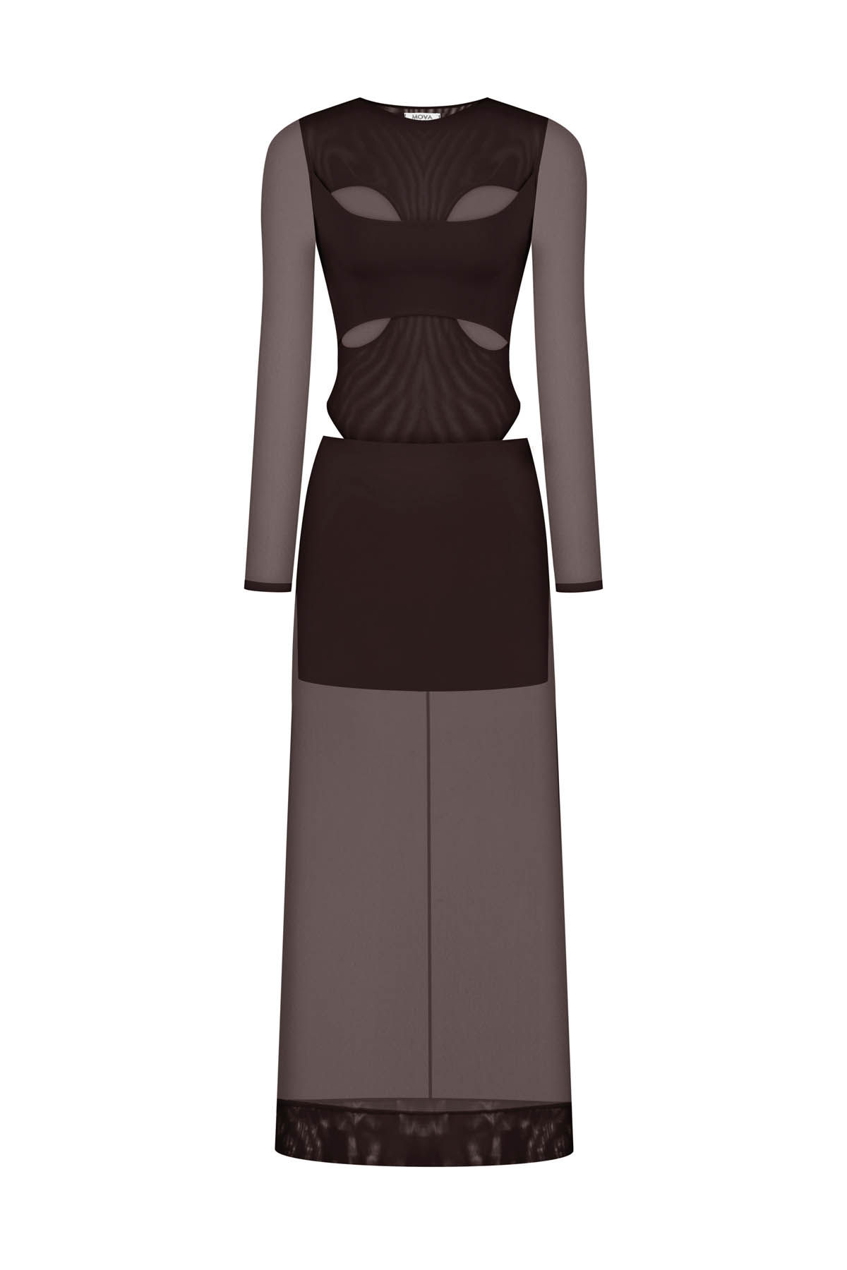 Коричнева спідниця міді