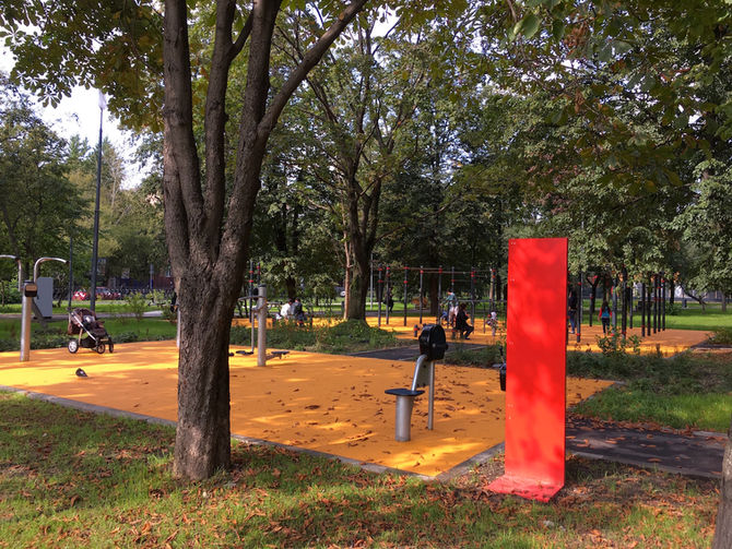 Новые спортивные площадки в парке "Красногвардейские пруды"