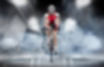 Cyclist in wind tunnel