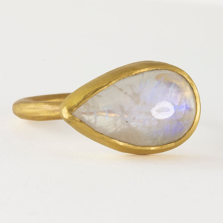 Thumbnail: RAINBOW MOONSTONE TEARDROP RING