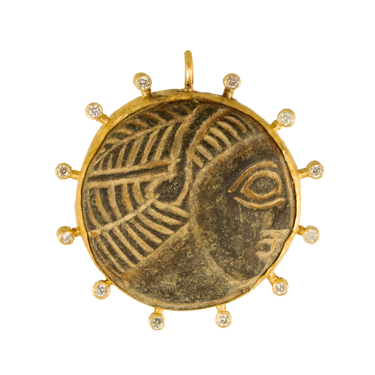 CARVED BLACK STONE PENDANT