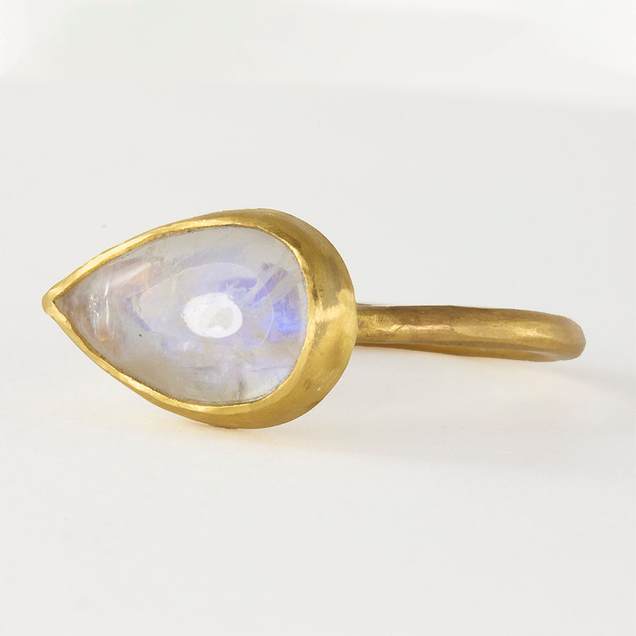 Thumbnail: RAINBOW MOONSTONE TEARDROP RING
