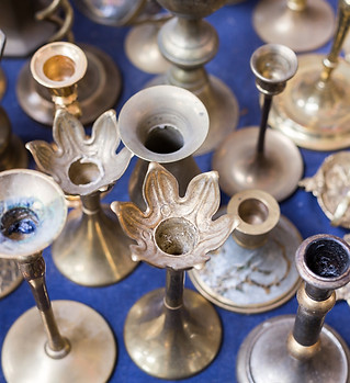 Old Silver Candle Stands
