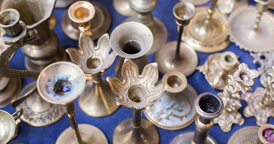 Old Silver Candle Stands