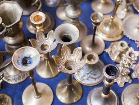 Old Silver Candle Stands