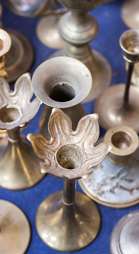 Old Silver Candle Stands