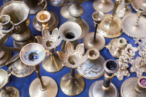 Old Silver Candle Stands
