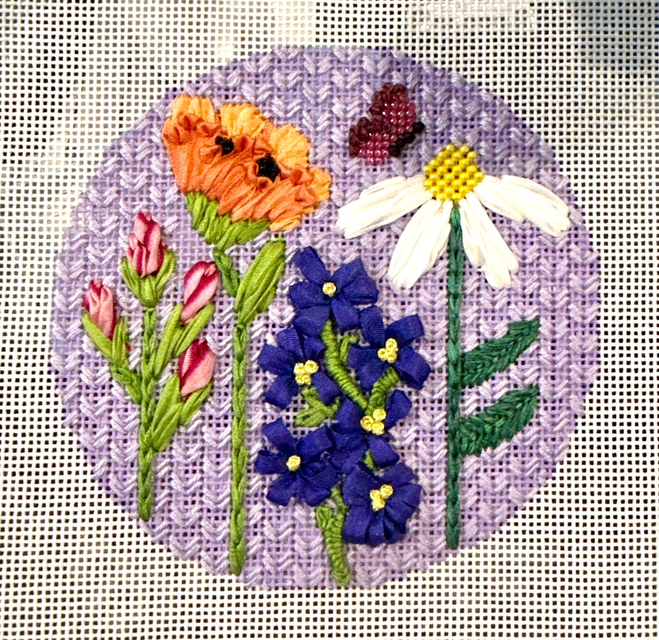 Floral Round on Purple - Kristine Kingston