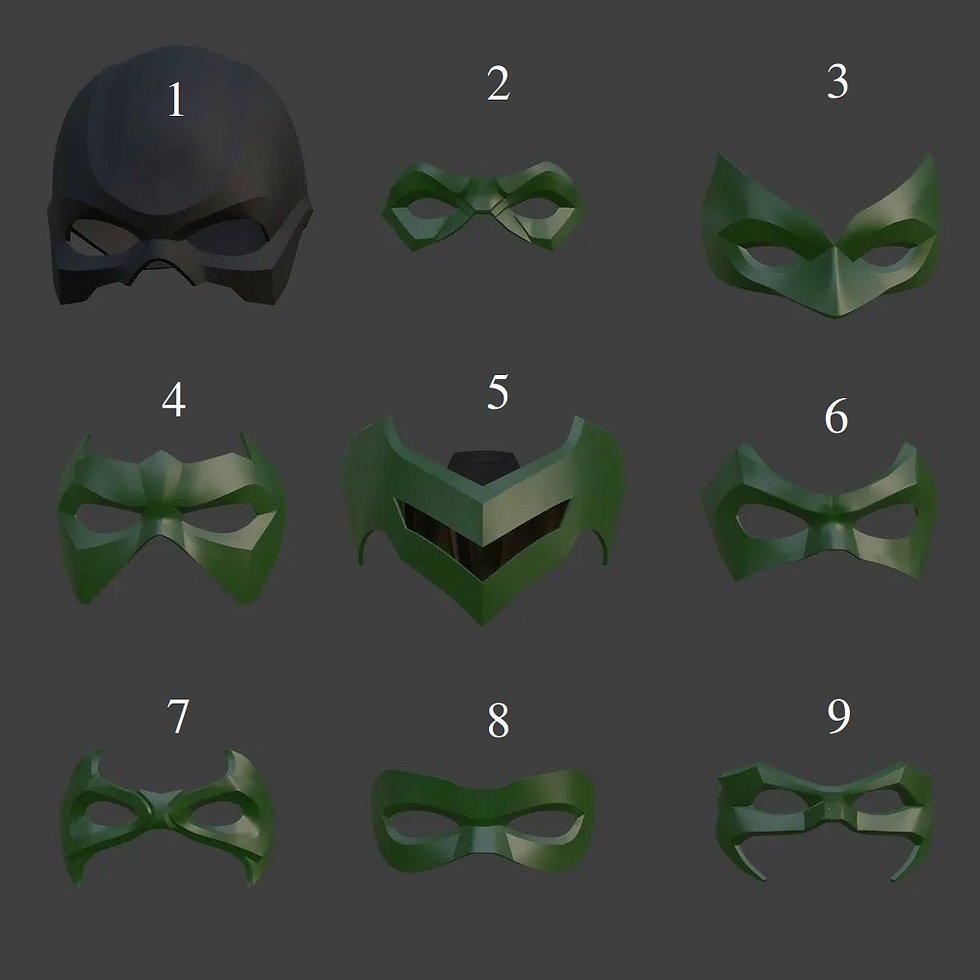 Various Masks for your Robin Costume | Raw DIY Kit | Wearable Accessory