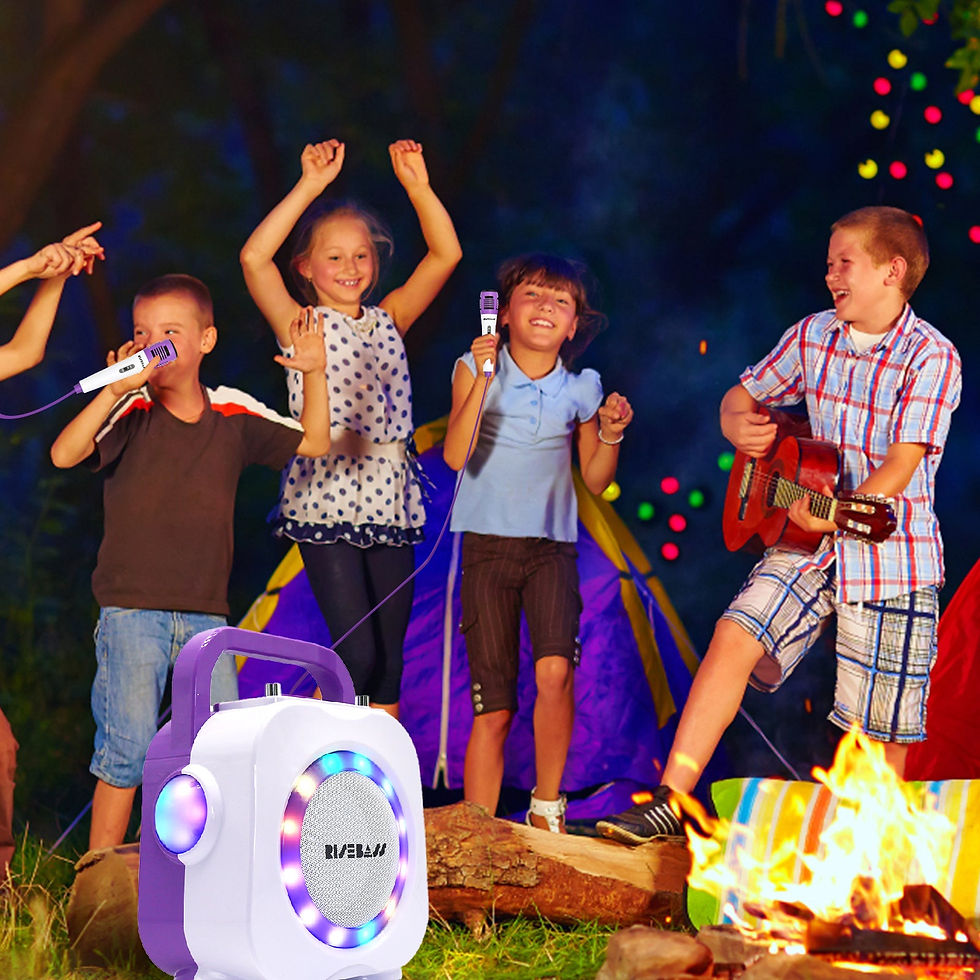 Thumbnail: Karaoke Machine for Kids - Bluetooth Speaker with 2 Microphone - Portable Kids K