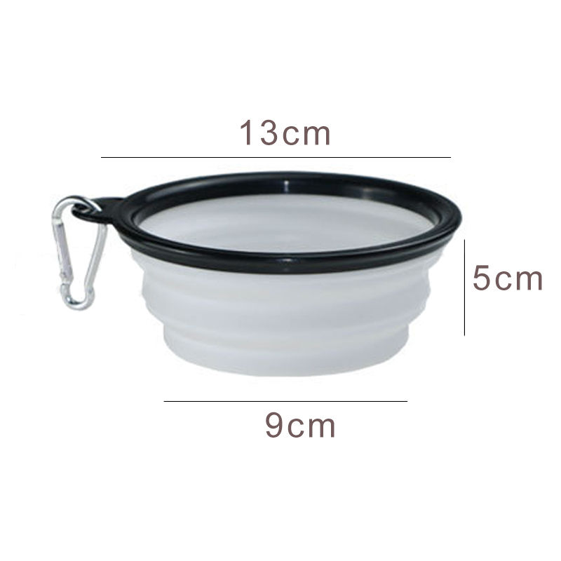 Thumbnail: 350ml Collapsible Dog Pet Folding Silicone Bowl Outdoor Travel Portable Puppy Fo