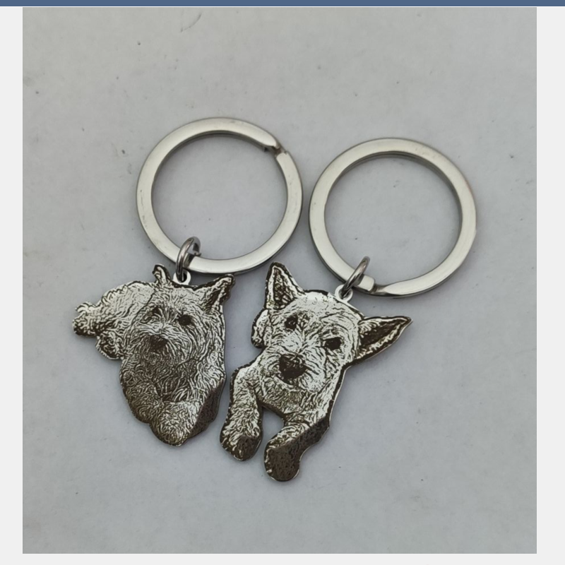 Thumbnail: Customized pet necklace, pet keychain, dog commemorative gift, send pictures for